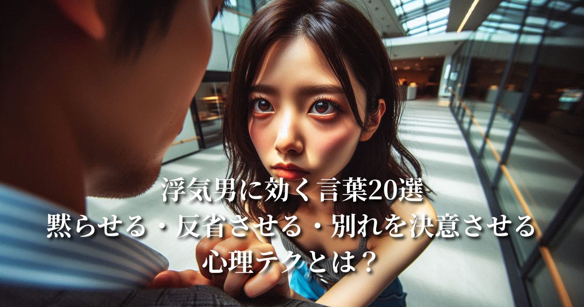 浮気男に効く言葉20選：黙らせる・反省させる・別れを決意させる心理テクとは？